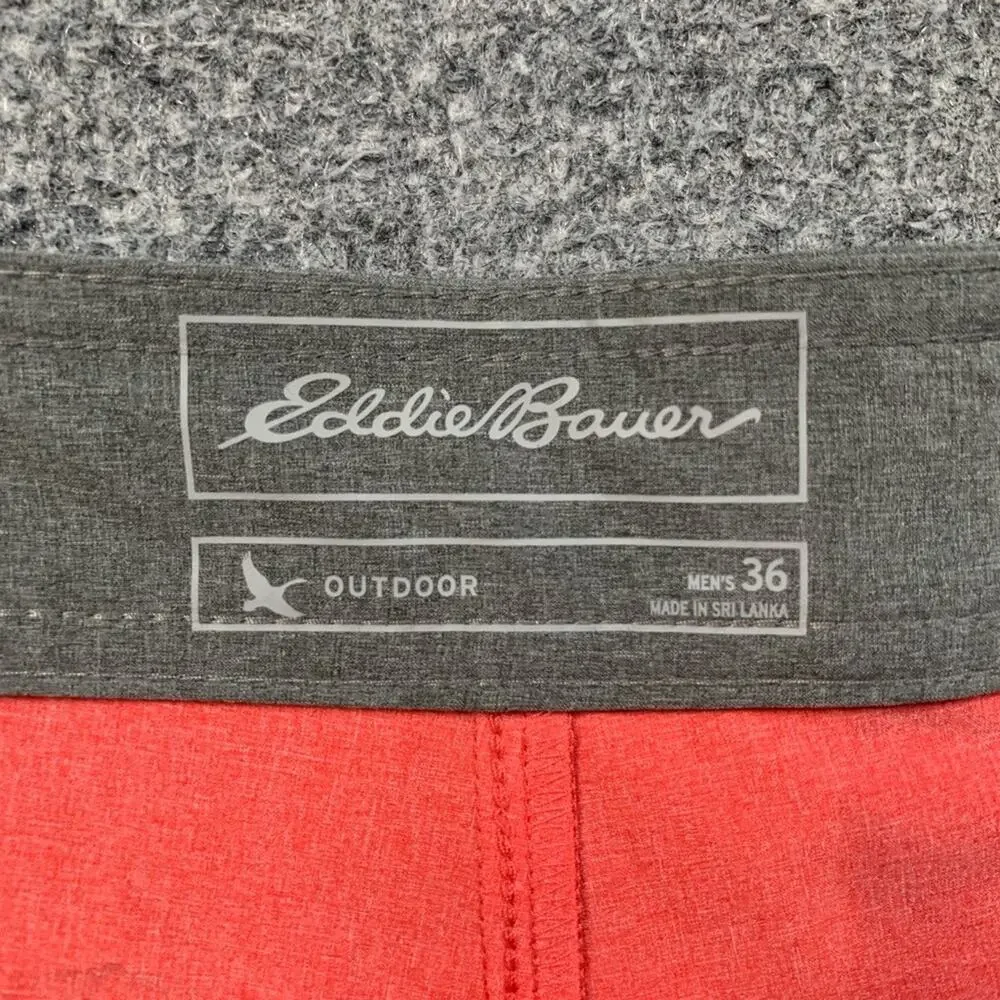Eddie Bauer Board Shorts Mens 36 Orangeade Graphite Amphib Outdoor Swim Surf